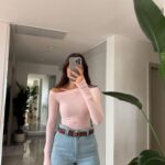 Dilvin Low Collar Bodysuit-Powder Pink