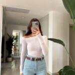 Dilvin Low Collar Bodysuit-White