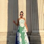 Colorful Positano Back Tie and Floral Patterned Linen Dress