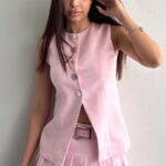 Chic Emblem Vest - Baby Pink