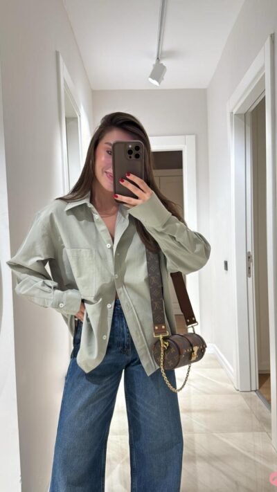 Khaki Single Pocket Poplin Fabric Ravi Shirt