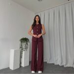 Burgundy Agnes Vest Set