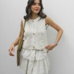 ECRU KNIT BLOUSE VEST