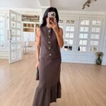 Orive Star Buttoned Vest-Skirt Set