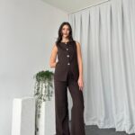 Brown Agnes Vest Set