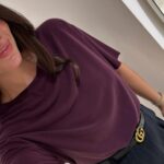 Purple Modal Fabric Laser Cut Brand Model T-Shirt