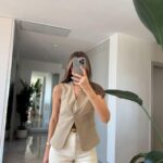 Two Button Vest - Beige