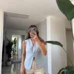 Two Button Vest - Blue