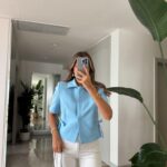 Short Sleeve Bow Detailed Jacket-Blue