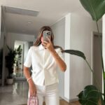 Short Sleeve Bow Detailed Jacket - Ecru