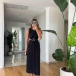 Mila Waist Buckle And Cleavage Dress - Black