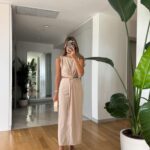 Mila Buckled And Neckline Dress - Beige