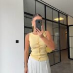 YELLOW BLOUSE WITH THICK STRAPPY BUTTONS