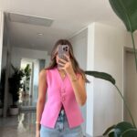 Ball Buttoned Vest - Pink