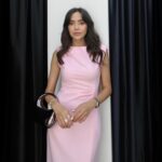 PINK NICK SLIT WADDING DRESS