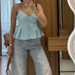 Raylin Mint Poplin Crop