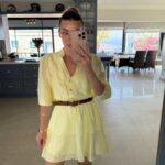 Yellow Belted Layered Dress