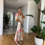 Floral Watermelon Sleeve Dress