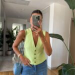 Henry Pocket Detailed Vest - Neon Green