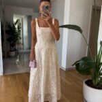 Three Dimensional Floral Imported Dress