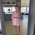 Pink Belted Layered Dress