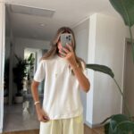 Gold Ami Written Basic T-Shirt - Ecru