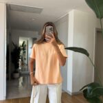 Gold Ami Written Basic T-Shirt - Orange