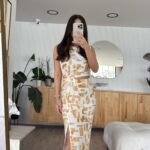 Ecru Yellow Waist Detailed Draped Linen Dress