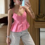 Raylin Pembe Poplin Crop