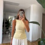 Kayak Neck Blouse -Light Yellow