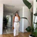 Victoria Slit Denim Skirt - Ecru