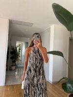 Stella Patterned Chiffon Dress - Image 2
