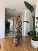 Stella Patterned Chiffon Dress