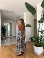 Stella Patterned Chiffon Dress - Image 3