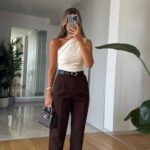 Carol Belted Carrot Pants - Brown