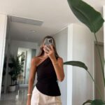 Qu Asymmetrical Collar Draped Blouse - Brown