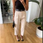 Carol Belted Carrot Pants - Beige