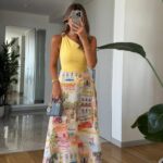 Lucky Patterned Midi Length Skirt