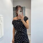 POLKA DOT PATTERN SATIN TROUSERS SET