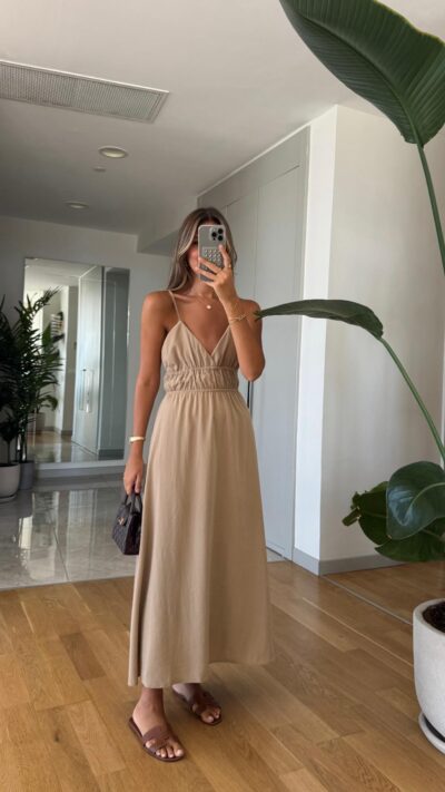 Samara Thin Strap Dress - Mink