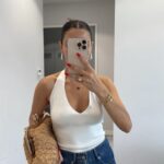 HALTER V-NECK BASIC BLOUSE