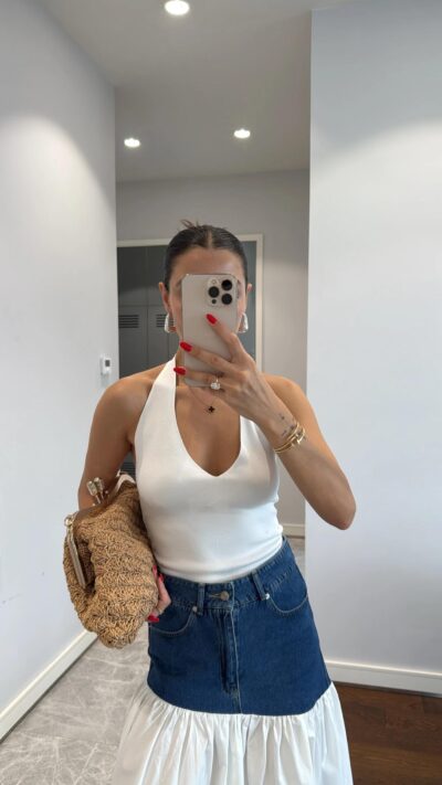 HALTER V-NECK BASIC BLOUSE
