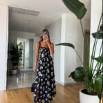 Navy Blue Lemon Printed Dress