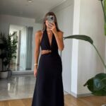 Devon Cupro Midi Dress - Black