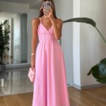 Samara Thin Strap Dress - Pink
