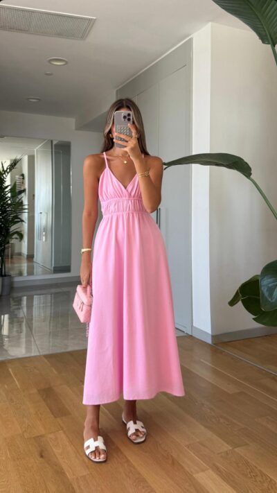 Samara Thin Strap Dress - Pink