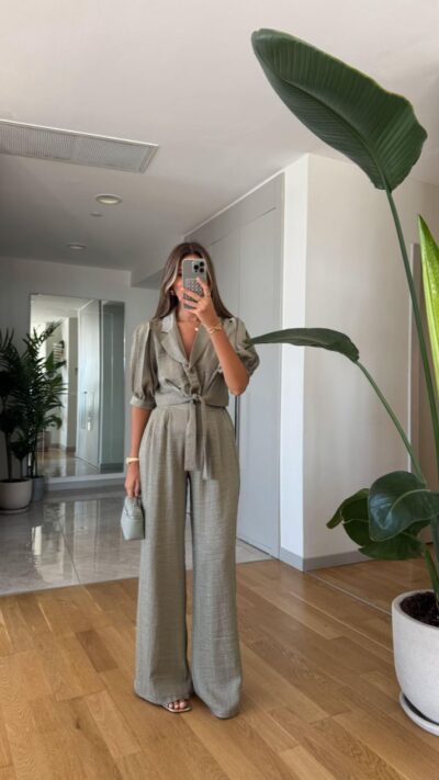 Garcia Blouse Pants Set - Khaki
