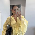 Butter Yellow FLAIL DETAILED PLEATED SHIRT