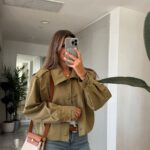 Pleated Detailed Short Trechcoat - Green