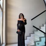 BLACK LACE DETAILED MADONNA COLLAR DRESS